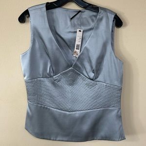 NWT- Elie Tahari - Blue Frost Blouse - Petite Medium
